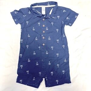 4/$20 Carter's Navy Collared Romper- 24 Months